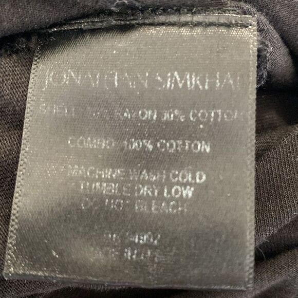 Jonathan Simkhai Black Fitted Ruched Long Sleeve Tee - Picture 6 of 7